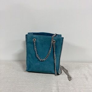Zara Elegant Teal Chain Strap Bag